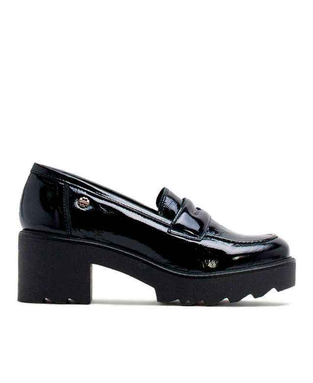 Porronet Maddy 4671 patent leather heeled platform loafers