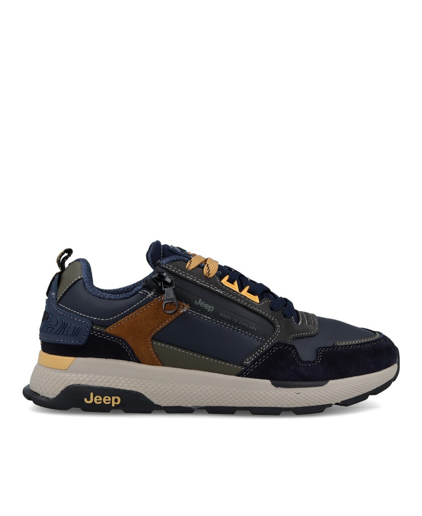 Blue Jeep Ontario Zip sneakers with zipper