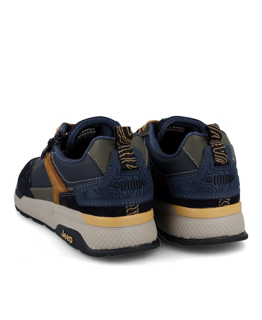 Blue Jeep Ontario Zip sneakers with zipper