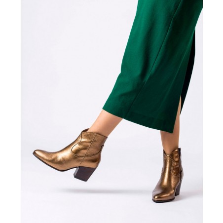 Metallic cowboy ankle boots Wonders Cane I-8912