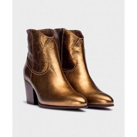 Metallic cowboy ankle boots Wonders Cane I-8912