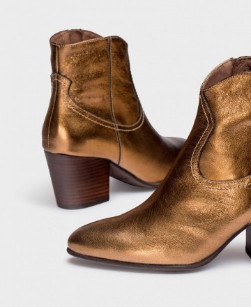 Metallic cowboy ankle boots Wonders Cane I-8912