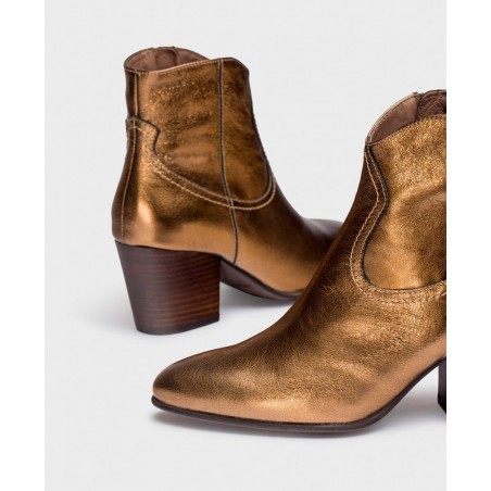 Metallic cowboy ankle boots Wonders Cane I-8912