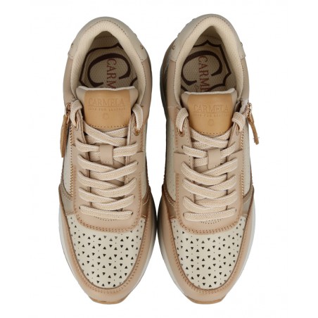 h2Zapatillas con toques metalizados Carmela 162281 h2 pThese beige women s sneakers are the perfect choice for those looking to