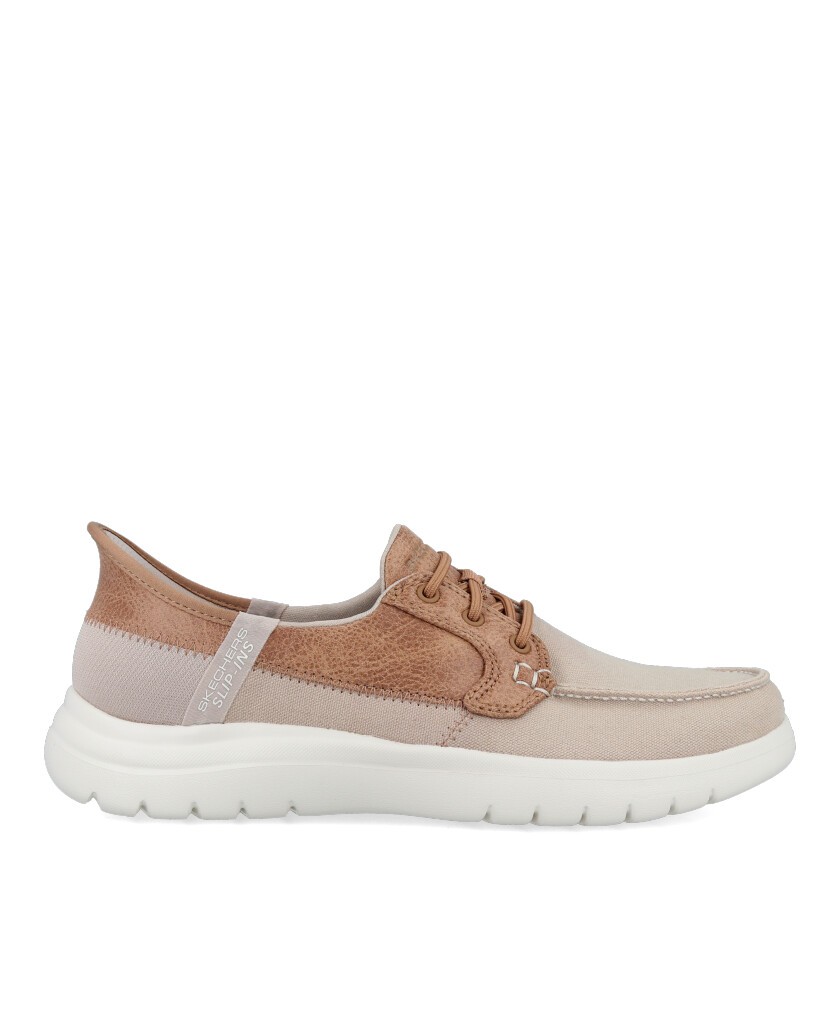 Beige Skechers SlipIns OnTheGo sports shoes