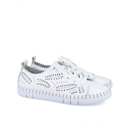 pZapatos para mujer en color blanco Caracteristicas cordones elasticos altura de piso 2 cm zapato de estilo casual suela de gom