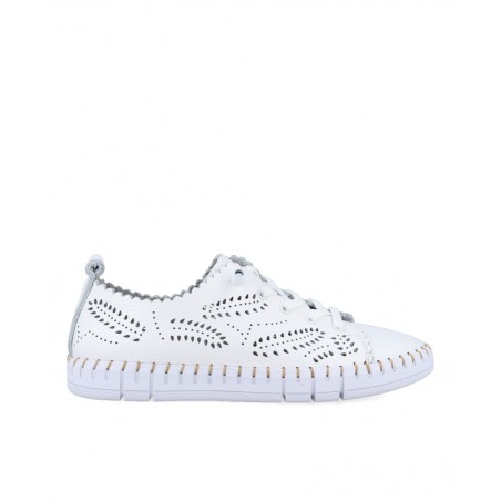 pZapatos para mujer en color blanco Caracteristicas cordones elasticos altura de piso 2 cm zapato de estilo casual suela de gom