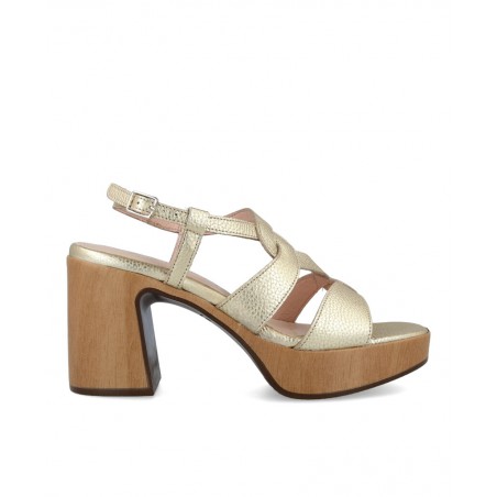 Wonders L1421 wood effect heeled sandals