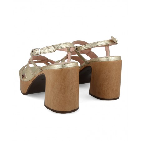 Wonders L1421 wood effect heeled sandals