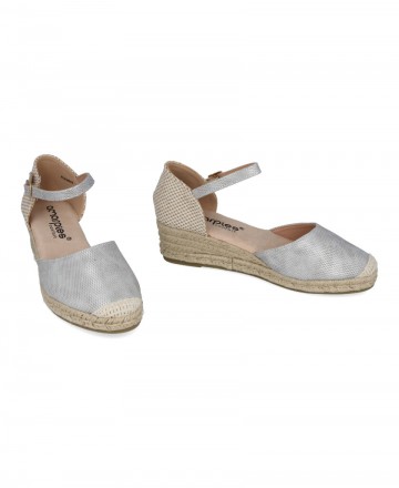 Sandalias de yute plateadas Amarpies ACX28502