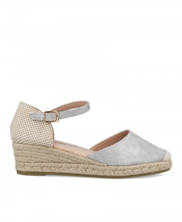 Sandalias de yute plateadas Amarpies ACX28502