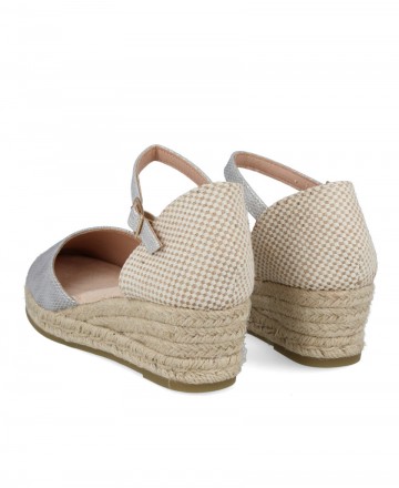 Sandalias de yute plateadas Amarpies ACX28502