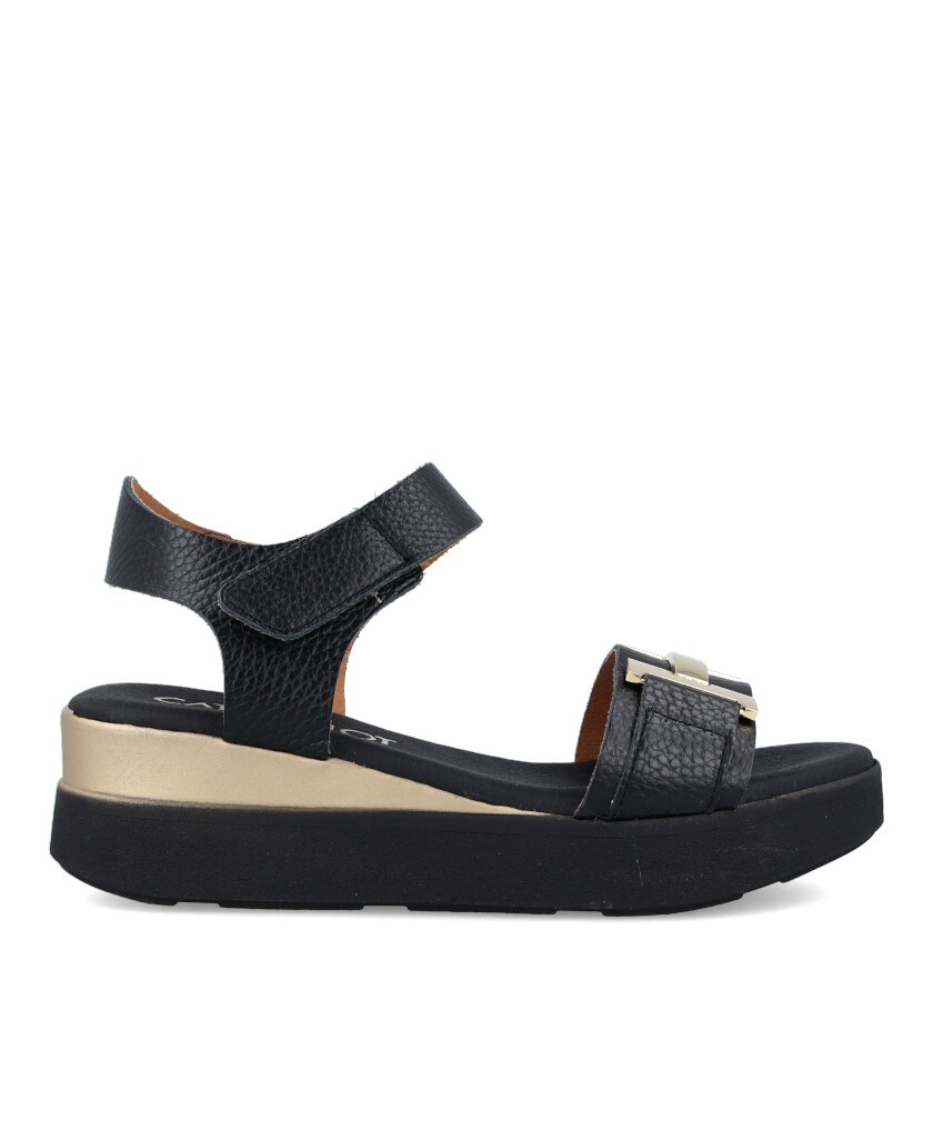 Catchalot 5672 gold link wedge sandals