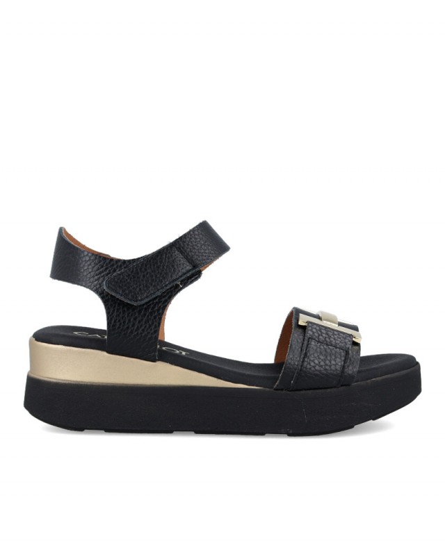 Catchalot 5672 gold link wedge sandals