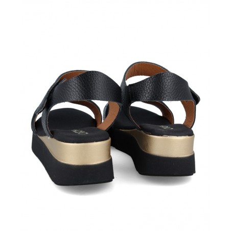 Catchalot 5672 gold link wedge sandals