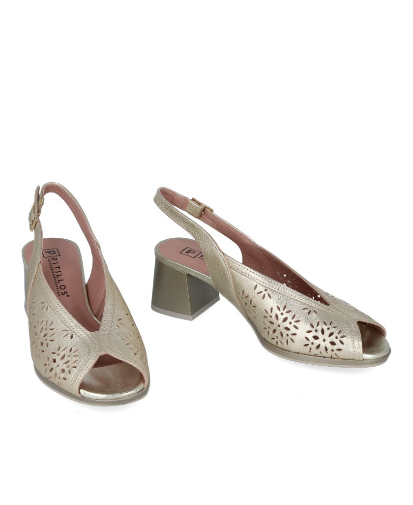 Pitillos 10532 low heel peep toe pump